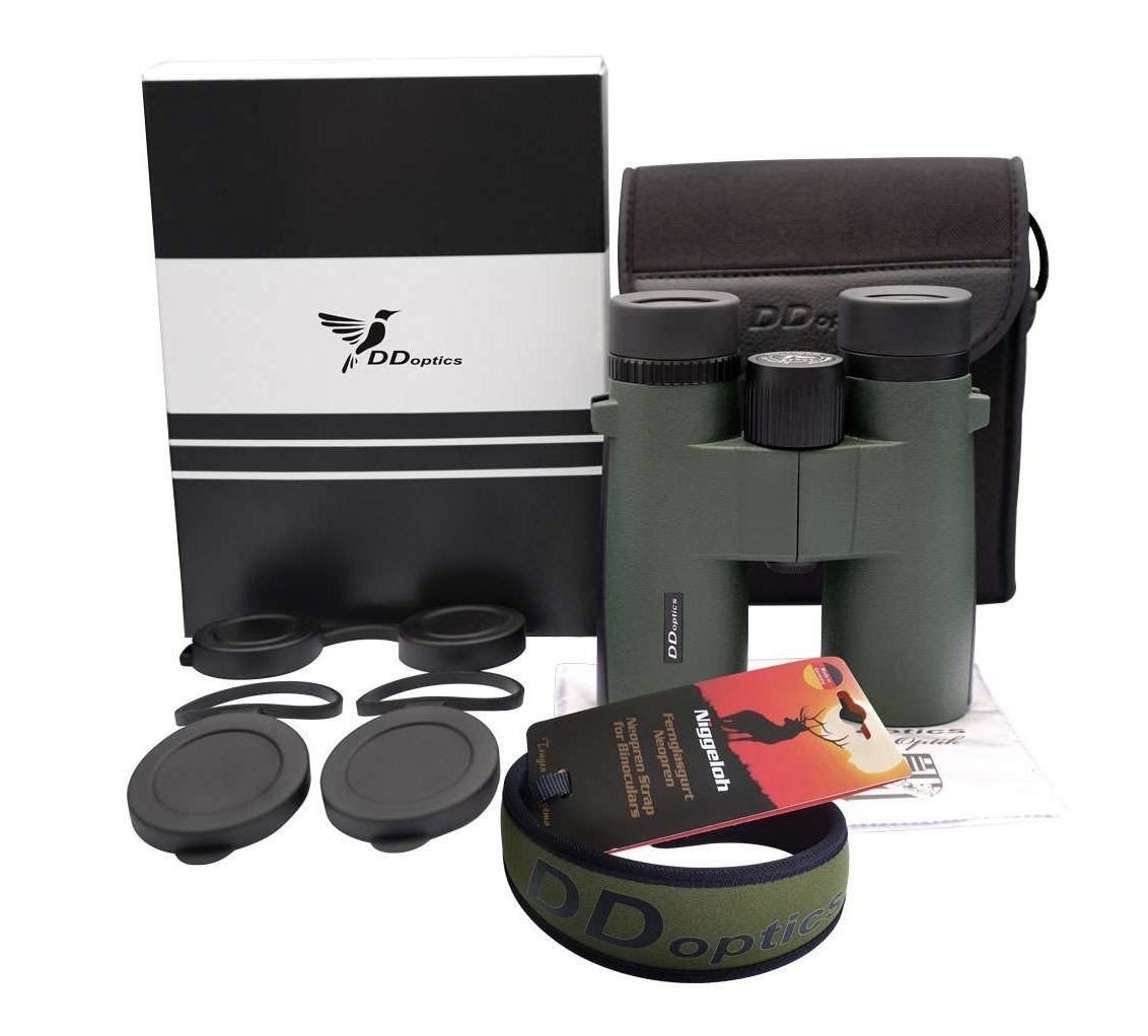 DDoptics 440120031 Fernglas Kolibri 8x42 Gen3 grün mit Tasche und Trageriemen