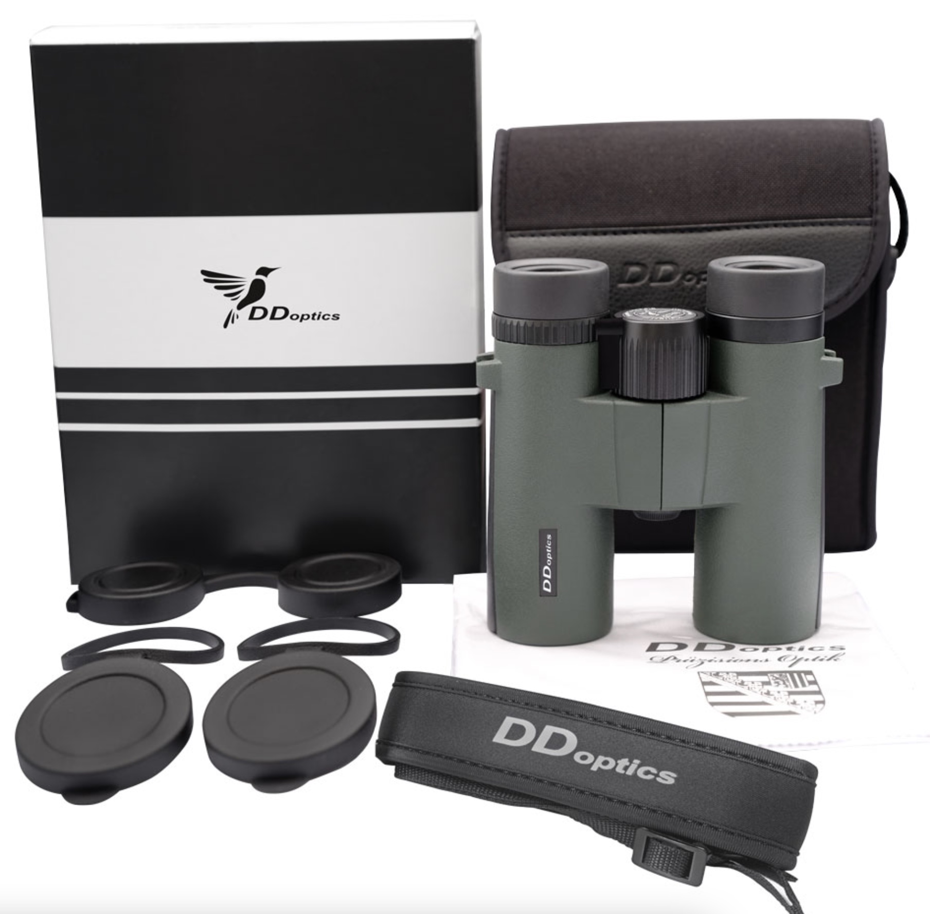 DDoptics 440120033 Fernglas Kolibri 8x33 Gen3 grün mit Tasche und Trageriemen